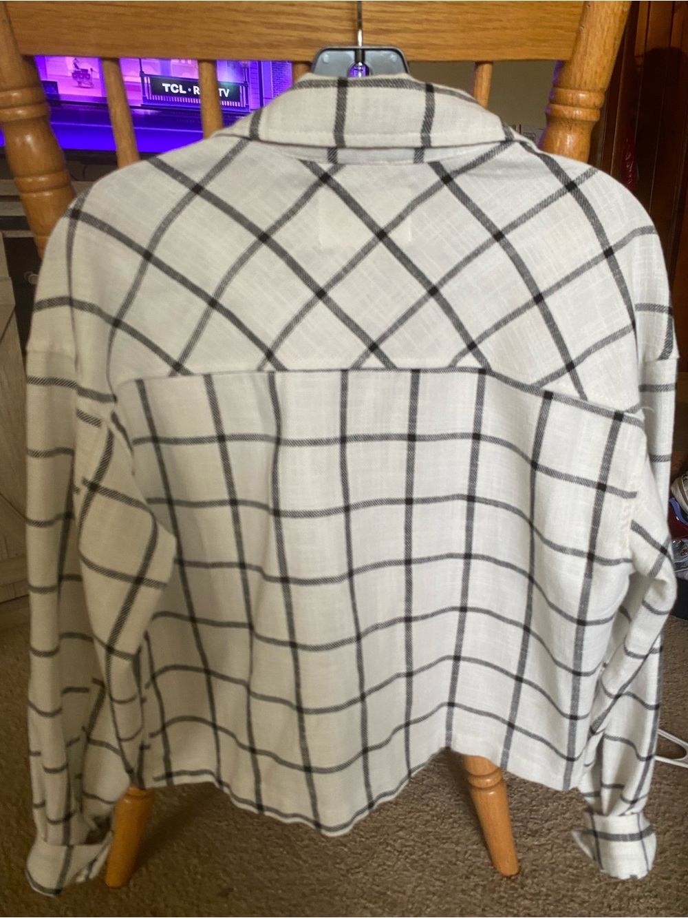 Ashley By 26 International Cream & Black Windowpane Button Jacket - Picture 5 of 6